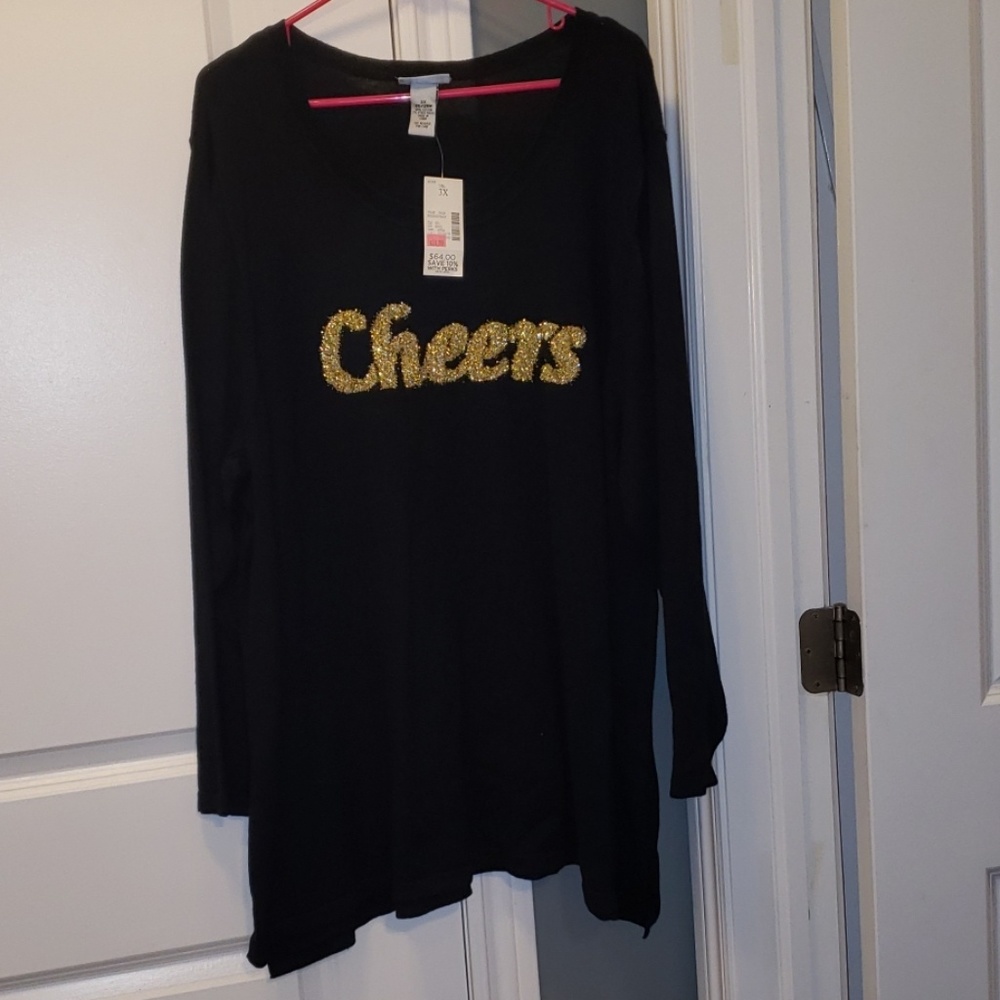 Black CHEERS Sweater 3x
